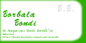 borbala bondi business card